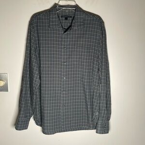 John Varvatos USA men’s Button Up Plaid Gray Shirt size L